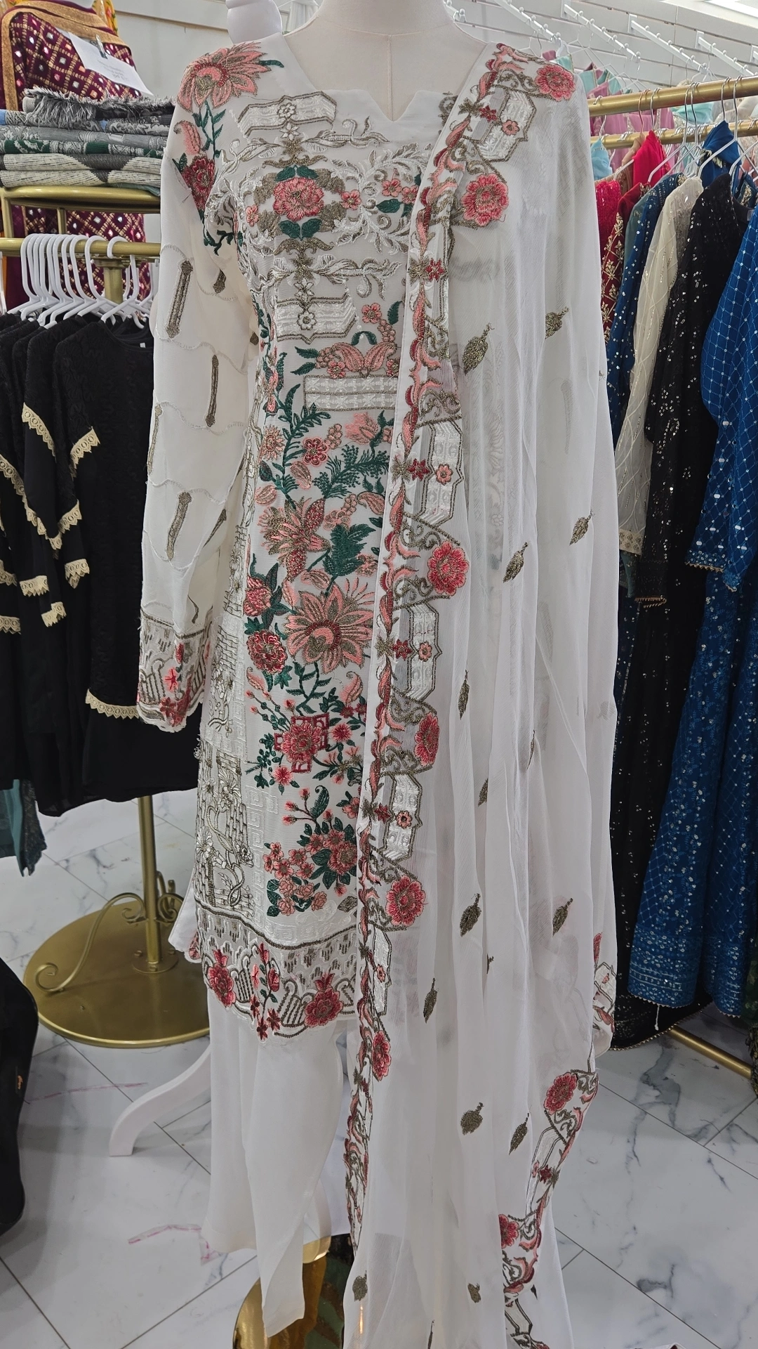 White Chiffon Dress KC533