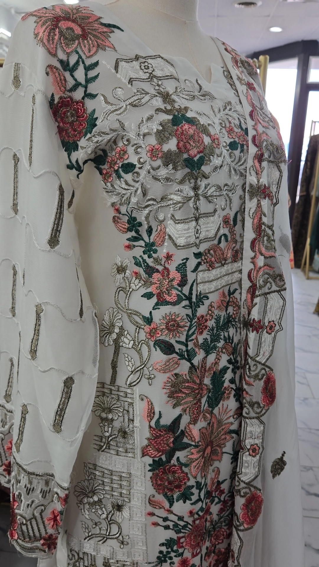 White Chiffon Dress KC533 - Image 2