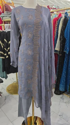 Gray Chiffon Dress KC547