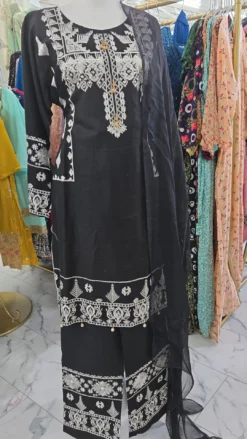 Black 3PC Cotton dress KC550