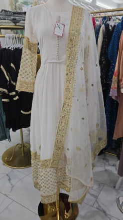 White and Gold Gown KC559