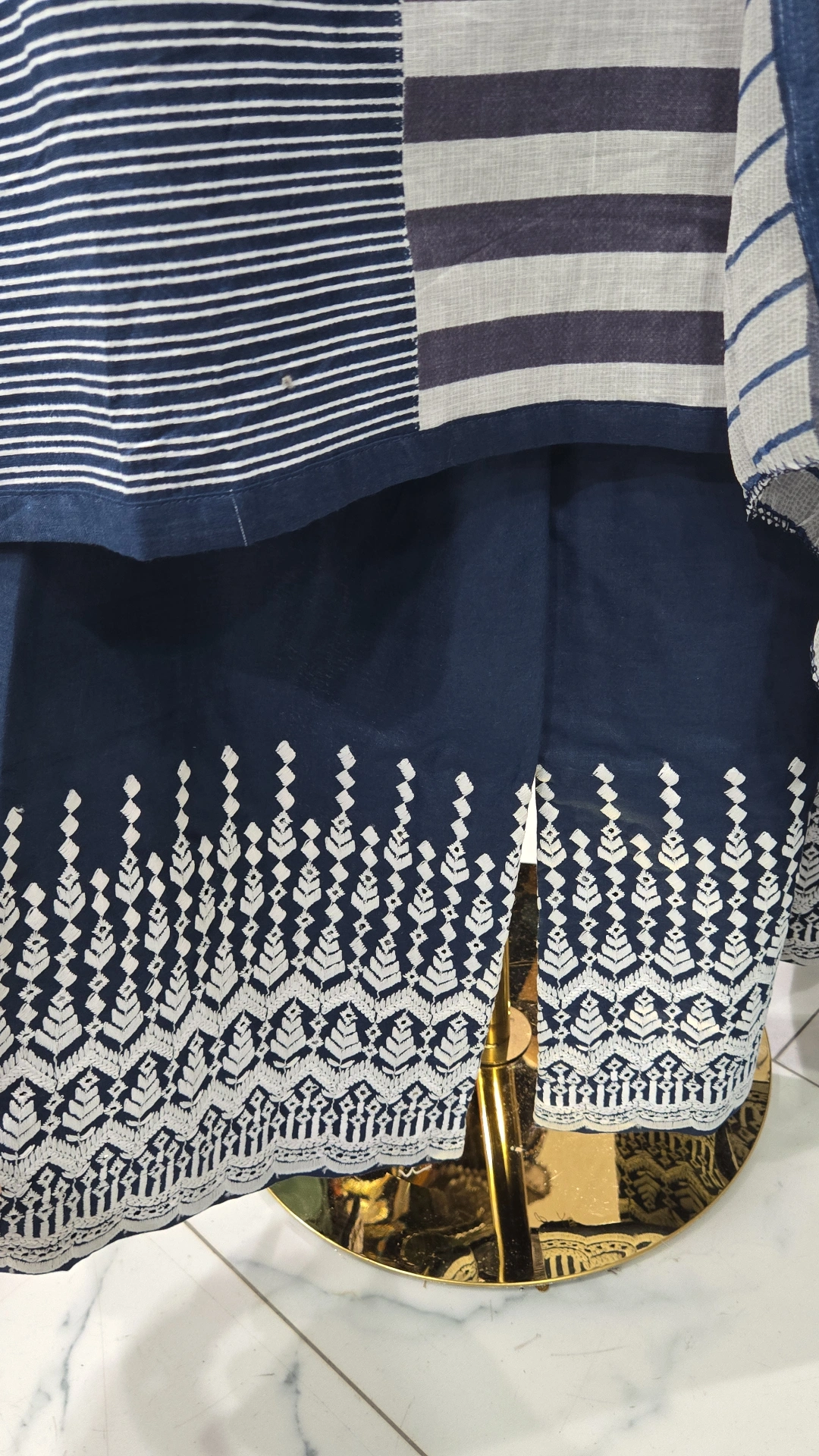 Blue 3PC Cotton dress KC567 - Image 2