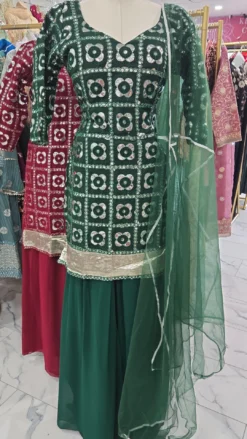 Green Extra Wide Palazzo Set KC578