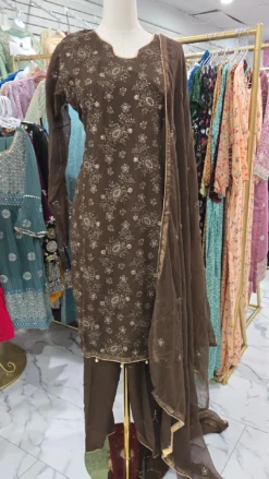 Brown Chiffon Dress KC580