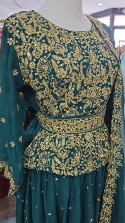 Alternative view of Georgette Teal Lehenga 4PC Set KC602