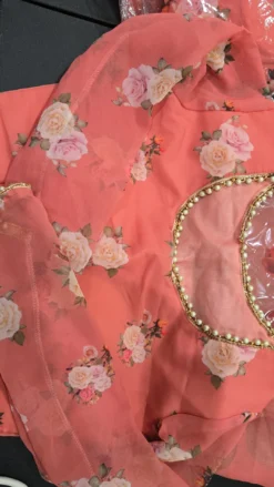 Alternative view of Chiffon Pearl Saree With Readymade Blouse KC647