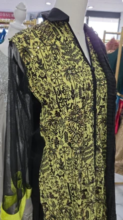 Alternative view of Yellow and black linen 3PC Set KC667