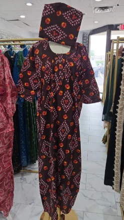 Cotton Maxi with matching scarf KC704