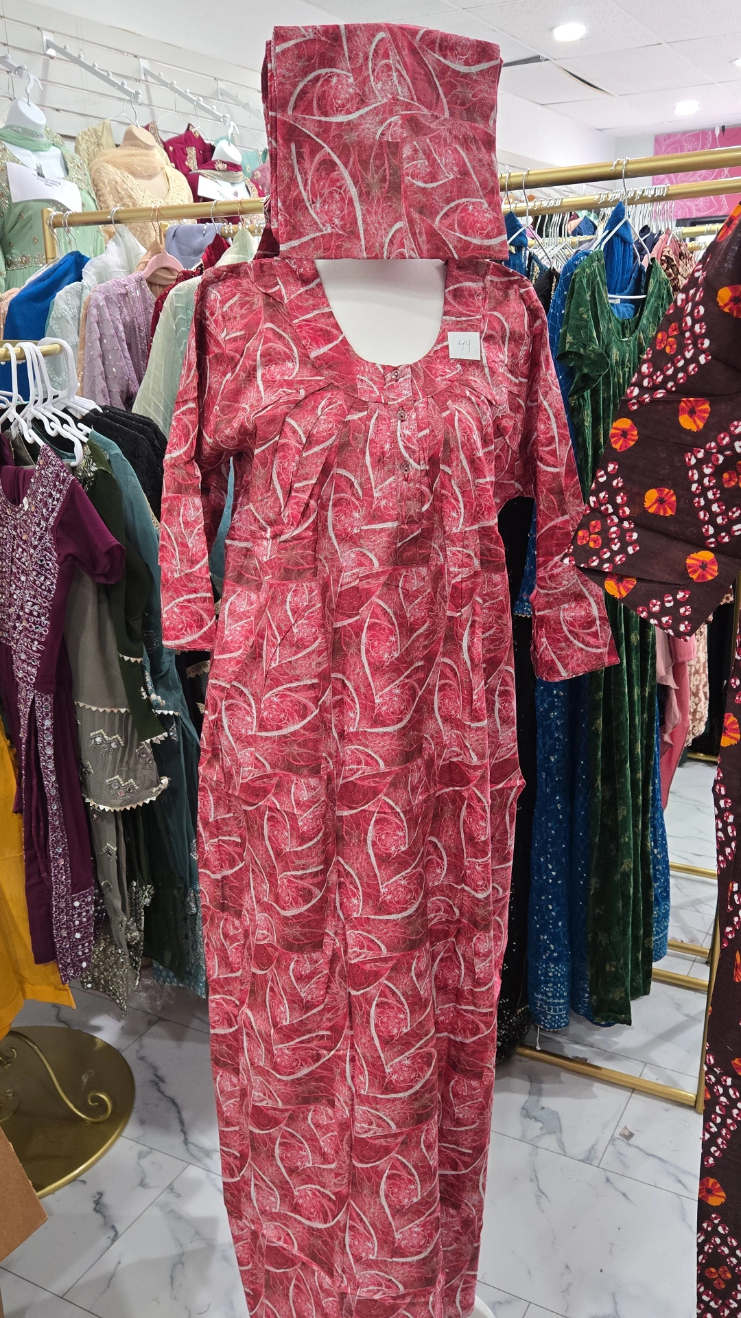 Cotton Maxi with matching scarf KC705