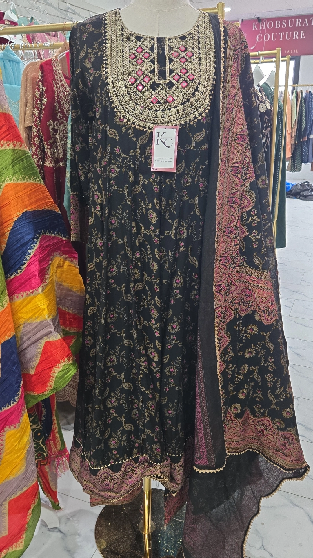 Cotton Anarkali Gown 3pc Set KC788