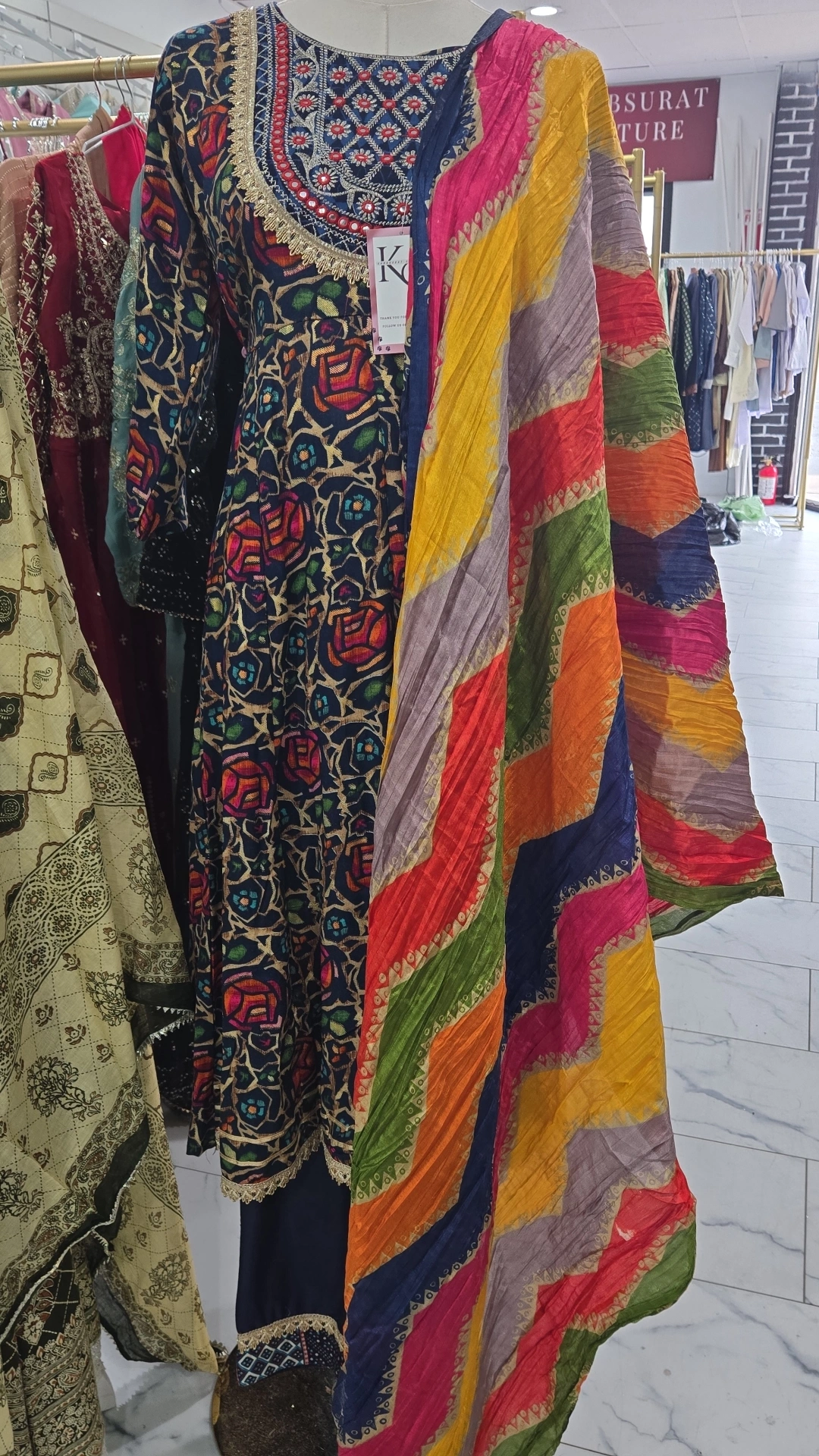 Cotton Anarkali Gown 3pc Set KC790