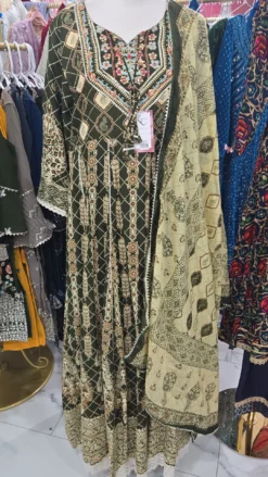 Cotton Anarkali Gown 3pc Set KC791