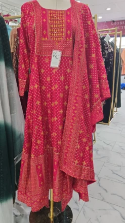 Cotton Anarkali Gown 3pc Set KC792