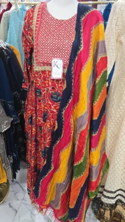 Cotton Anarkali Gown 3pc Set KC794
