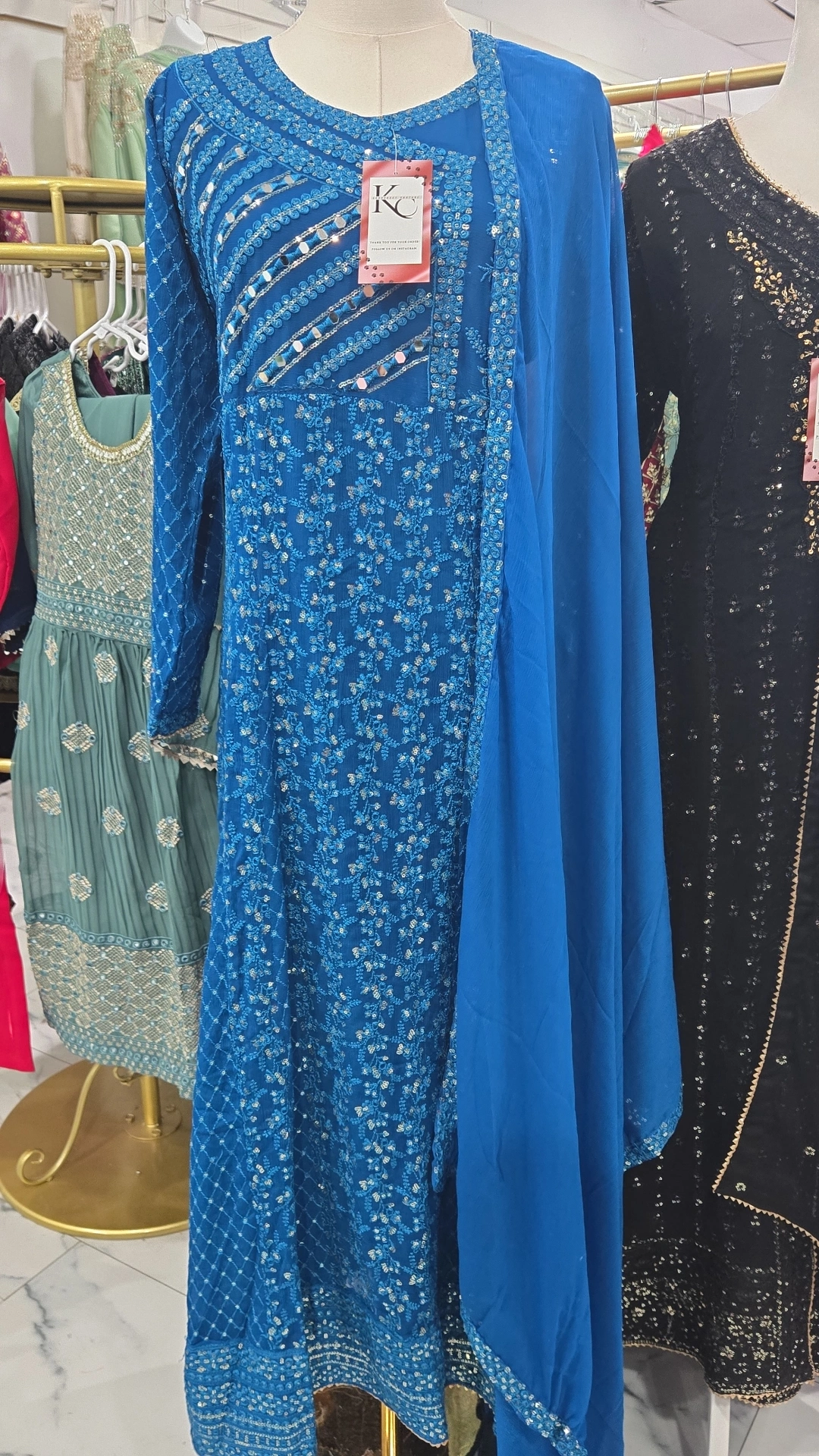 Blue Anarkali Gown KC801