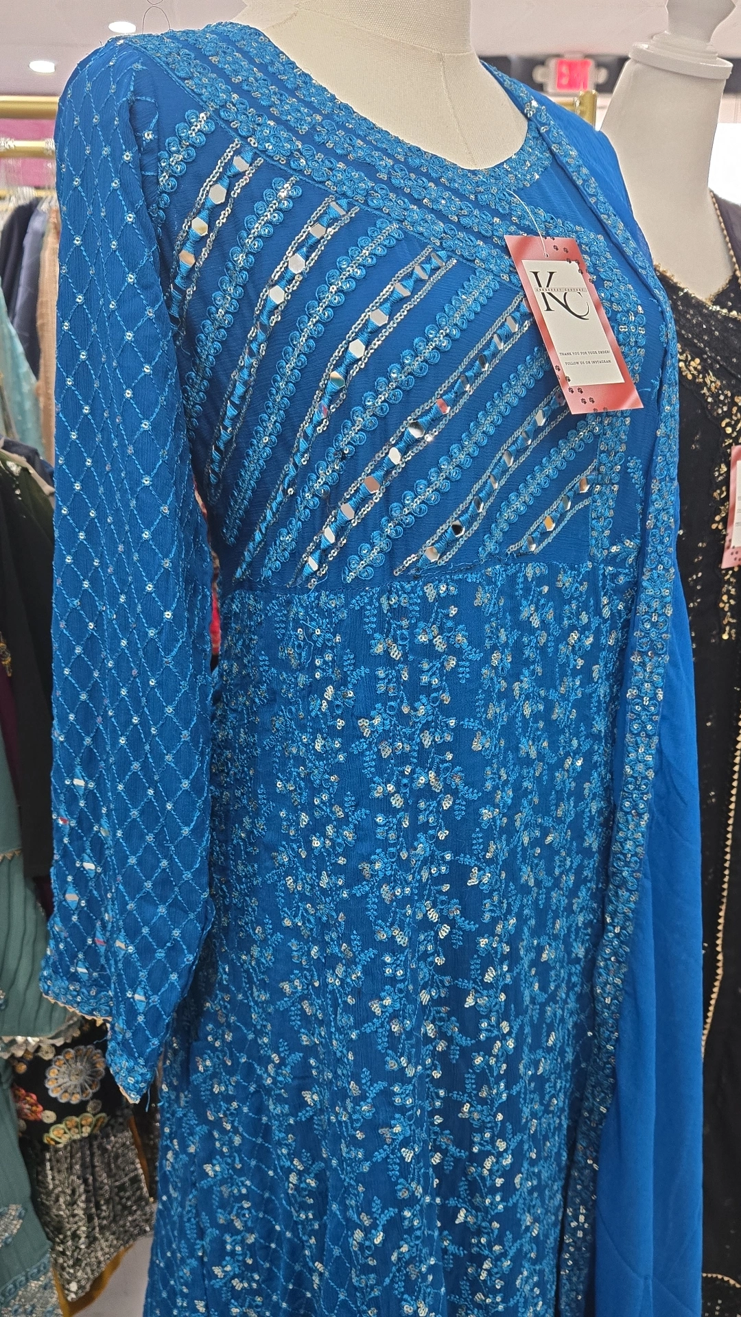 Blue Anarkali Gown KC801 - Image 2