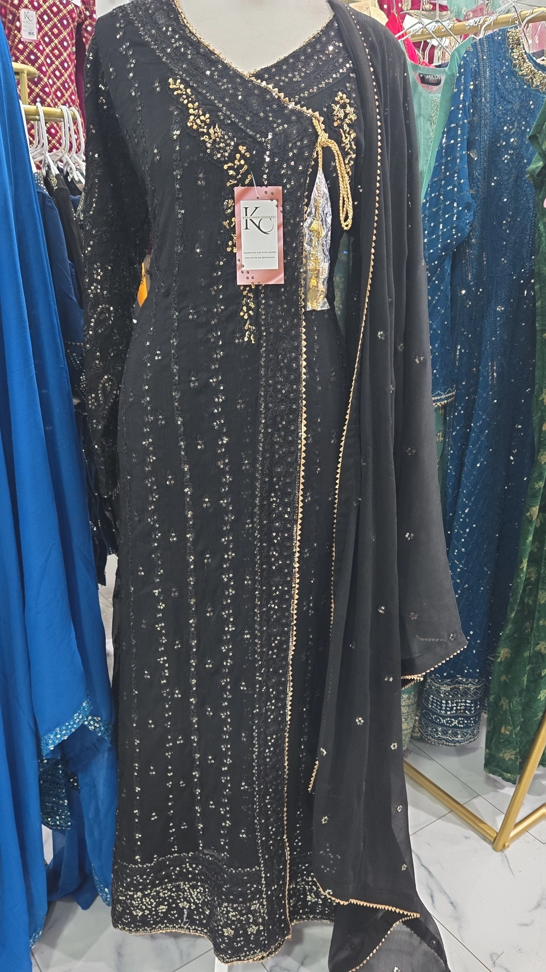 Black Anarkali Gown KC802