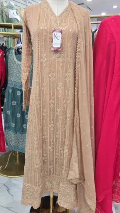 Nude color Anarkali Gown KC808