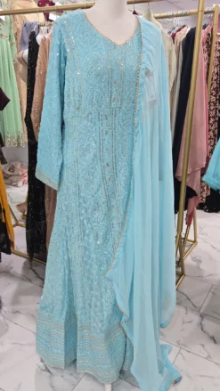 Sky Blue Anarkali Gown KC809