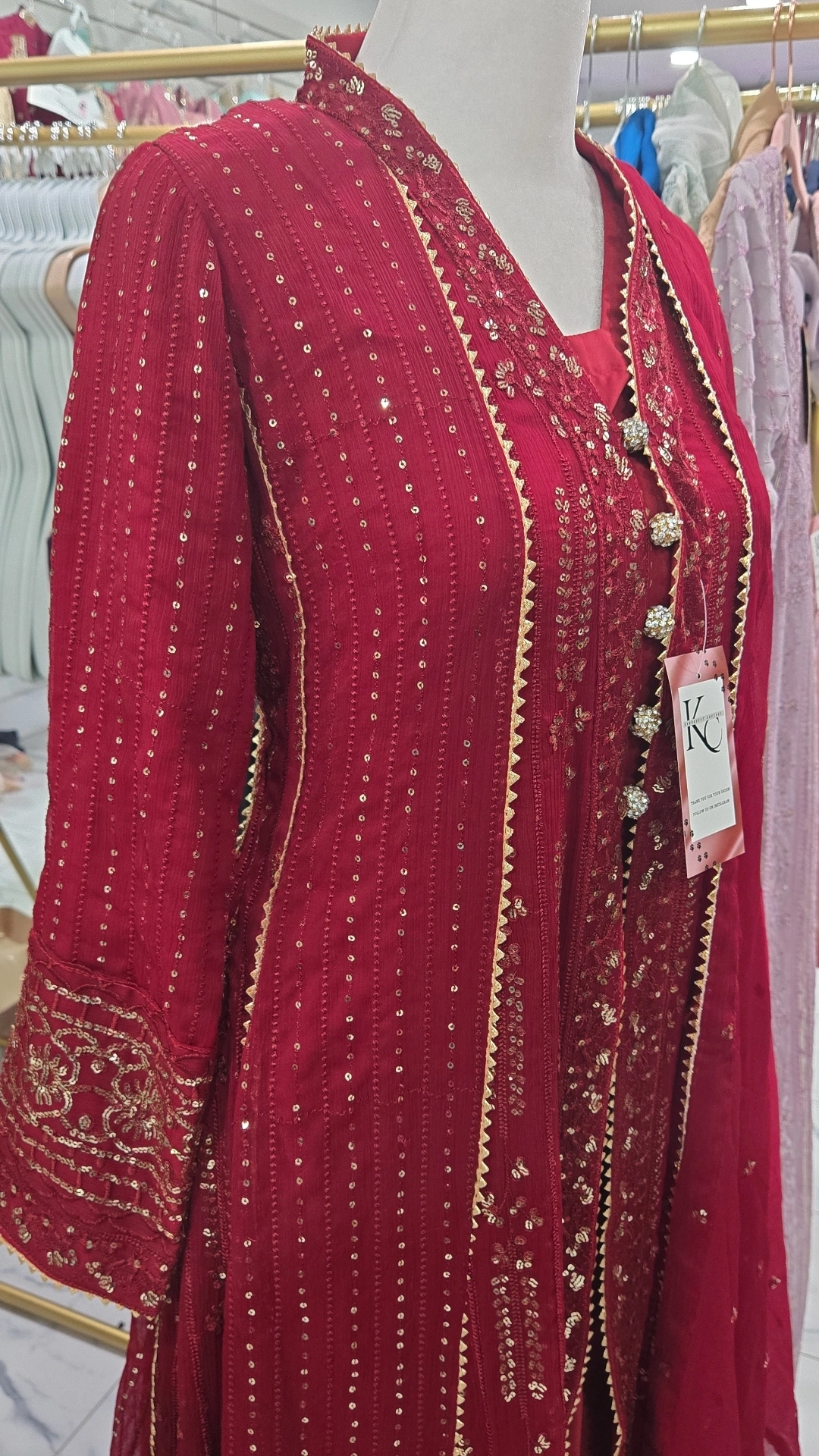 Maroon Anarkali Gown KC810 - Image 2