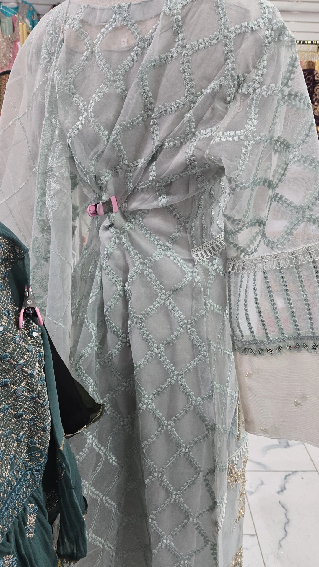 Mint Anarkali Gown KC818 - Image 3