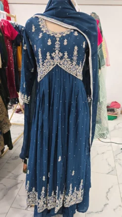 Blue Handwork Nayra Cut Sharara KC881