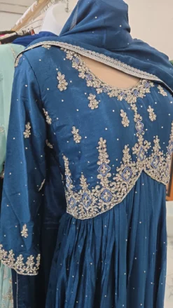 Alternative view of Blue Handwork Nayra Cut Sharara KC881