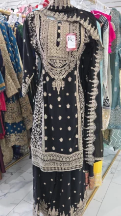 Black Handwork Sharara KC883