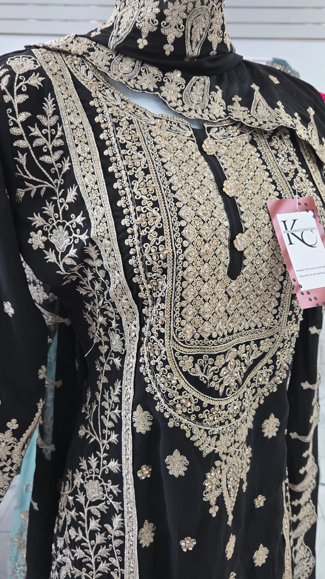 Black Handwork Sharara KC883 - Image 2