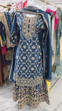 Blue Heavy Partywear Lehenga KC886