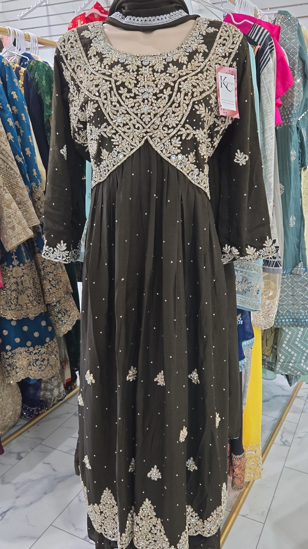 Olive Handwork Dress KC888