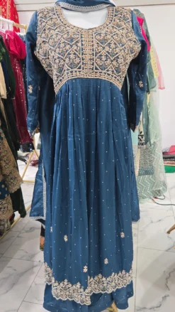 Blue Handwork Dress KC889