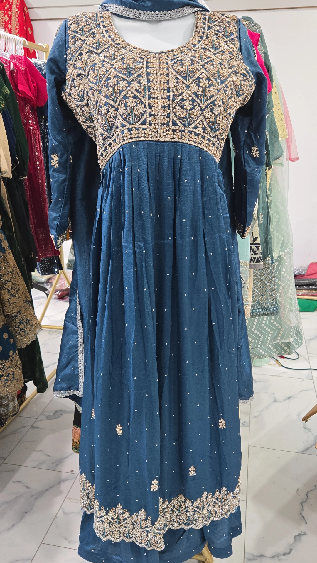 Blue Handwork Dress KC889