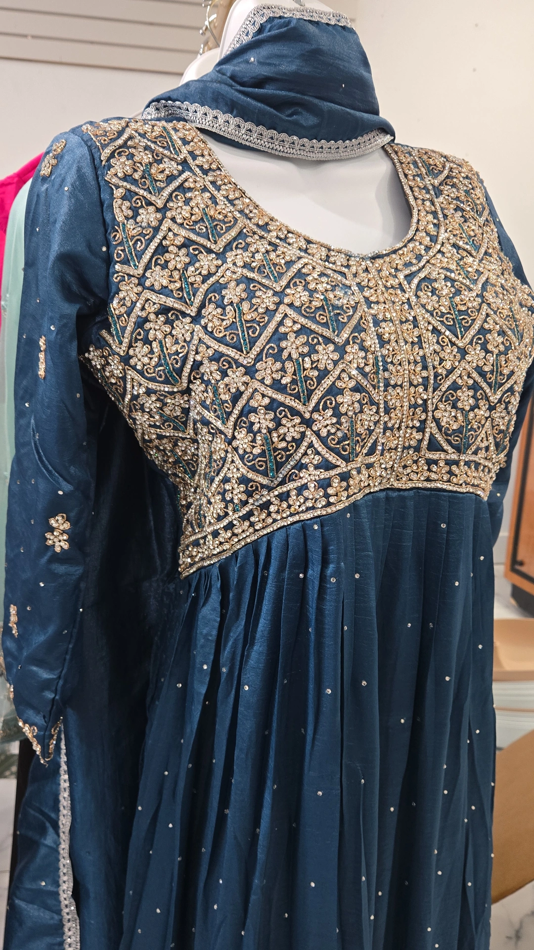 Blue Handwork Dress KC889 - Image 2