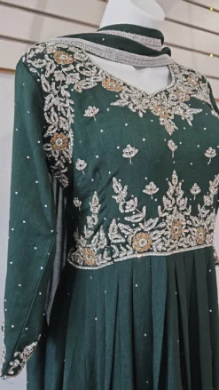 Alternative view of Green Handwork Gown KC890