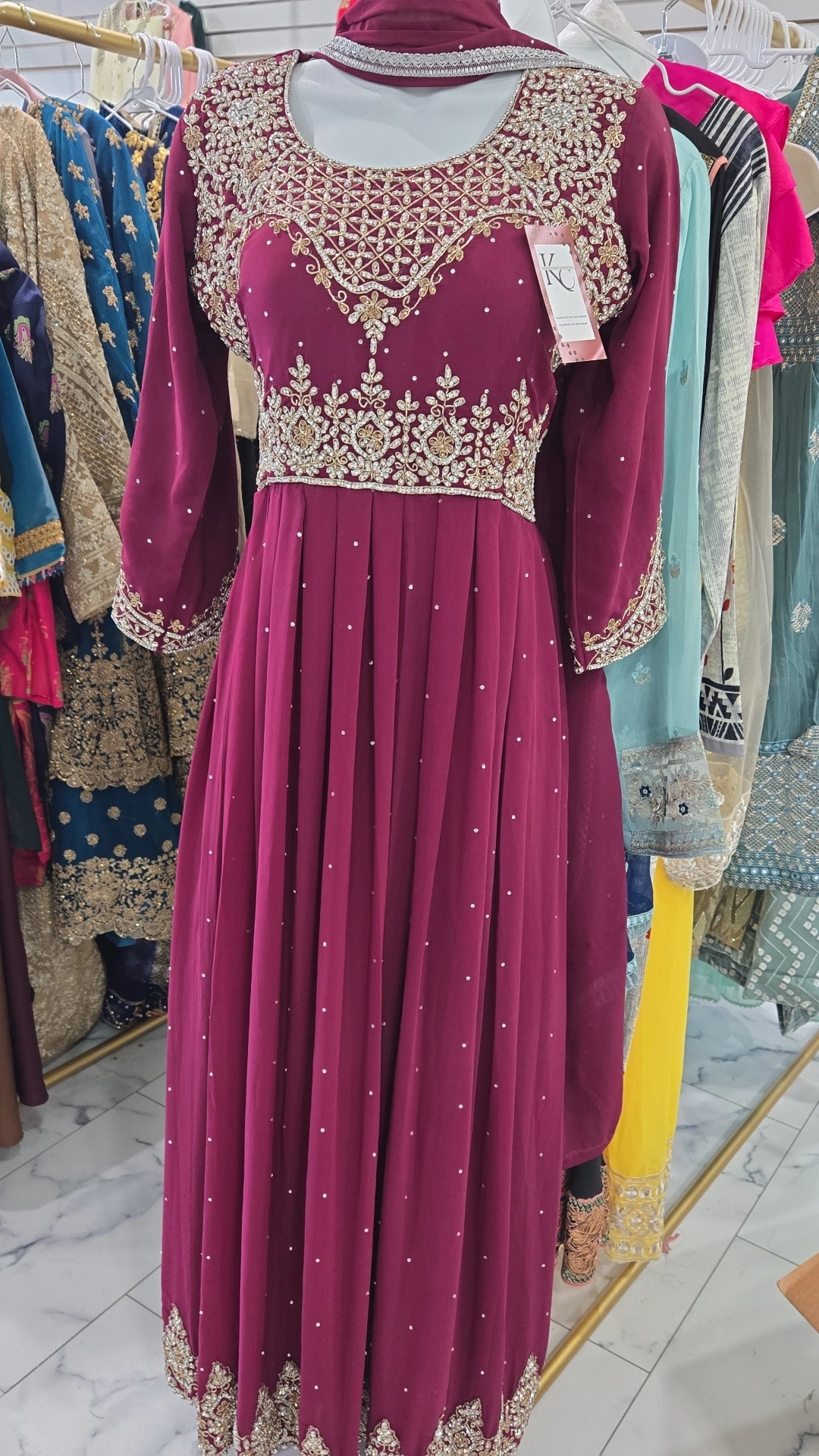 Maroon Handwork Gown KC891