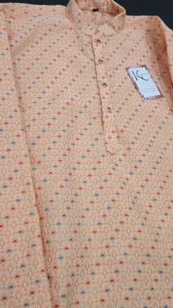 Alternative view of Orange Panjabi Set KC930