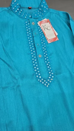Alternative view of Blue Panjabi Set KC932