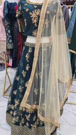 Alternative view of Teal Lehenga KC990