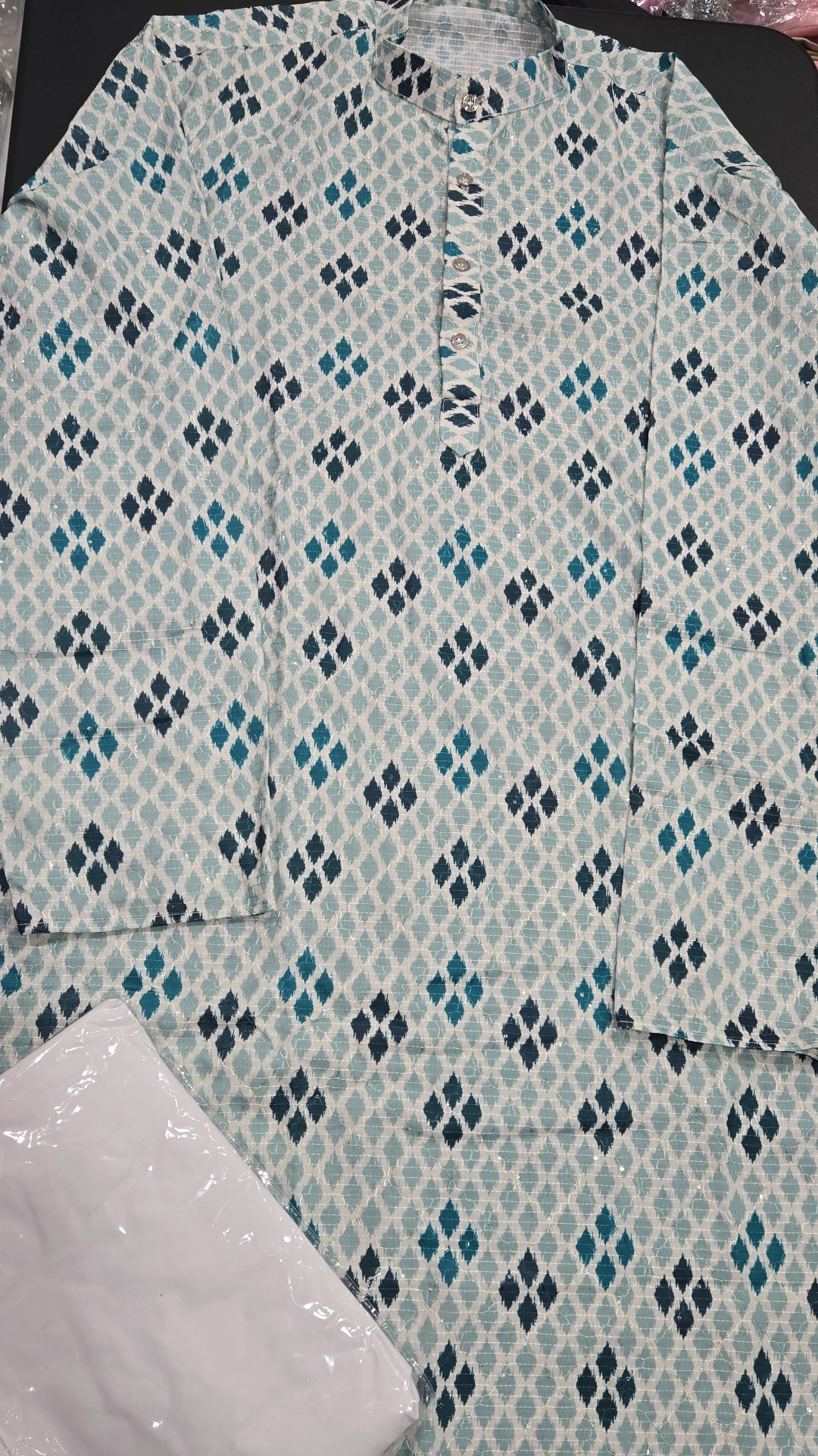 Teal Sequence Panjabi Set KC1052