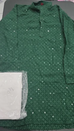 Green Chickenkari Panjabi Set KC1055