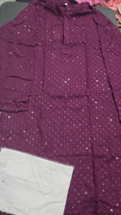 Wine Panjabi Set KC1058