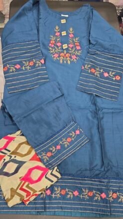 Blue 3PC Linen dress KC570