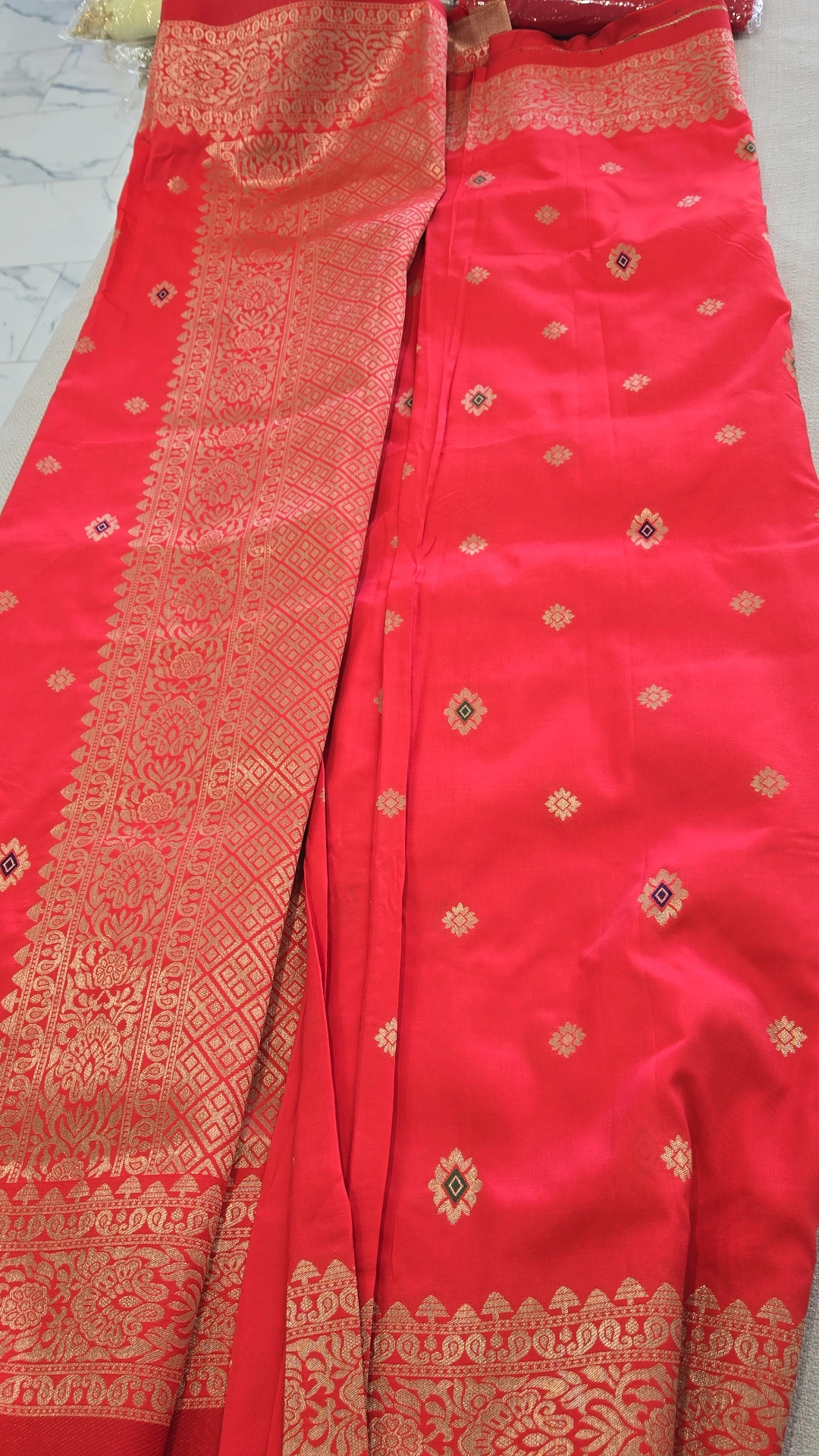 Pink Katan Saree with unready blouse KC1006