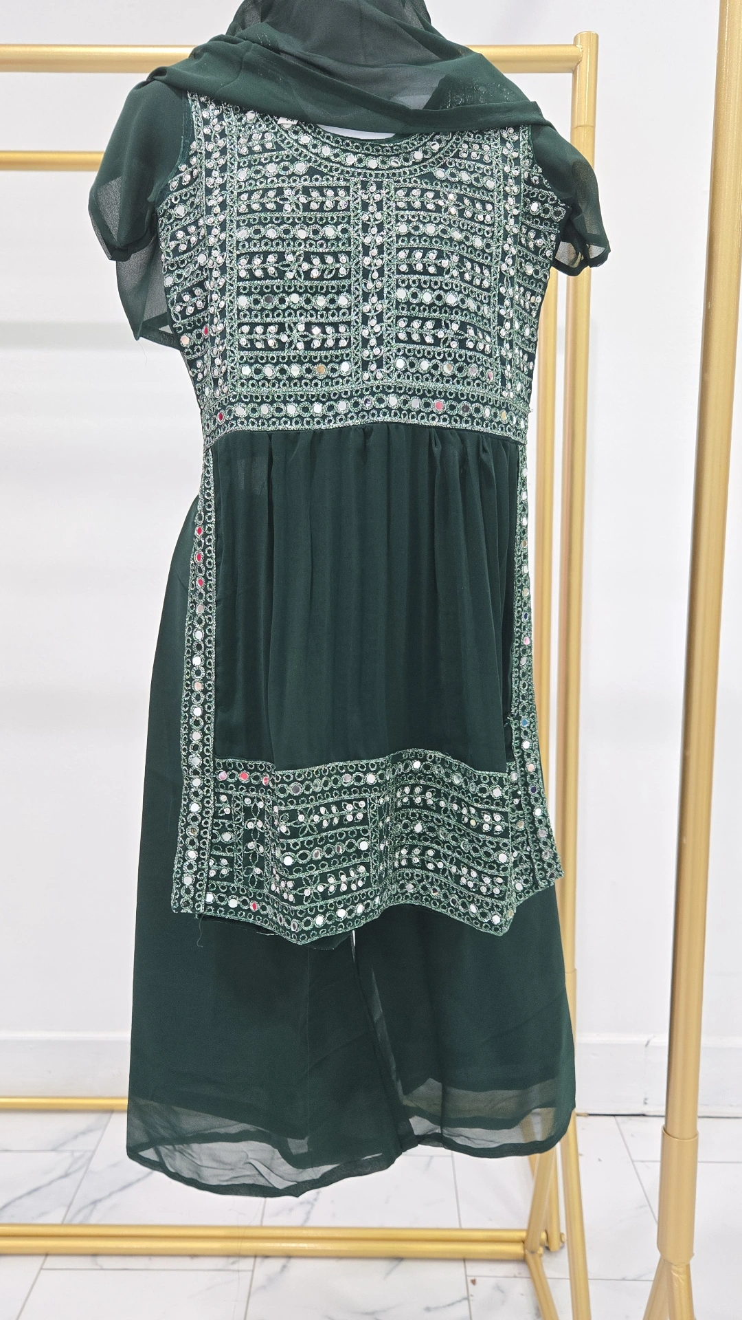 Green Kids Dress KC1048