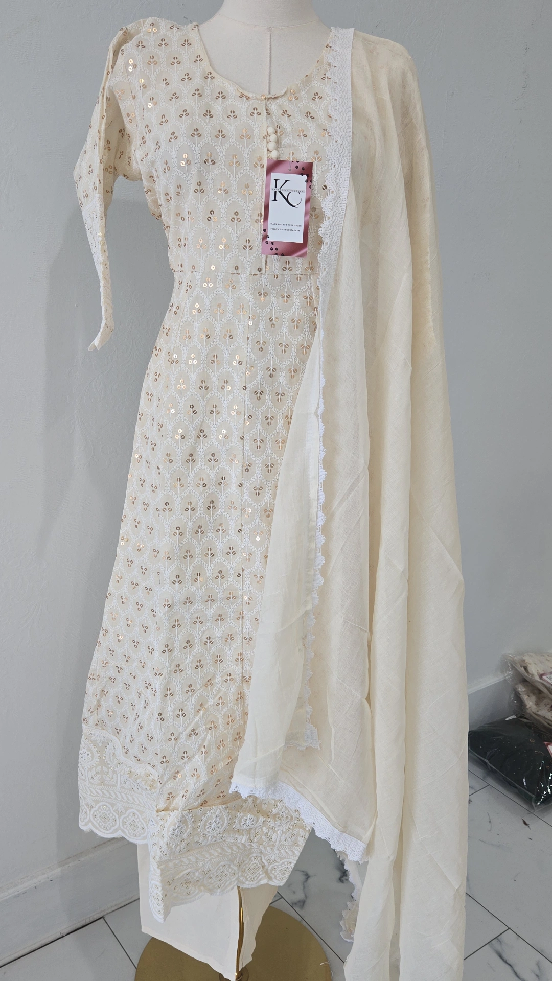 Chikenkari Anarkali Gown KC1089