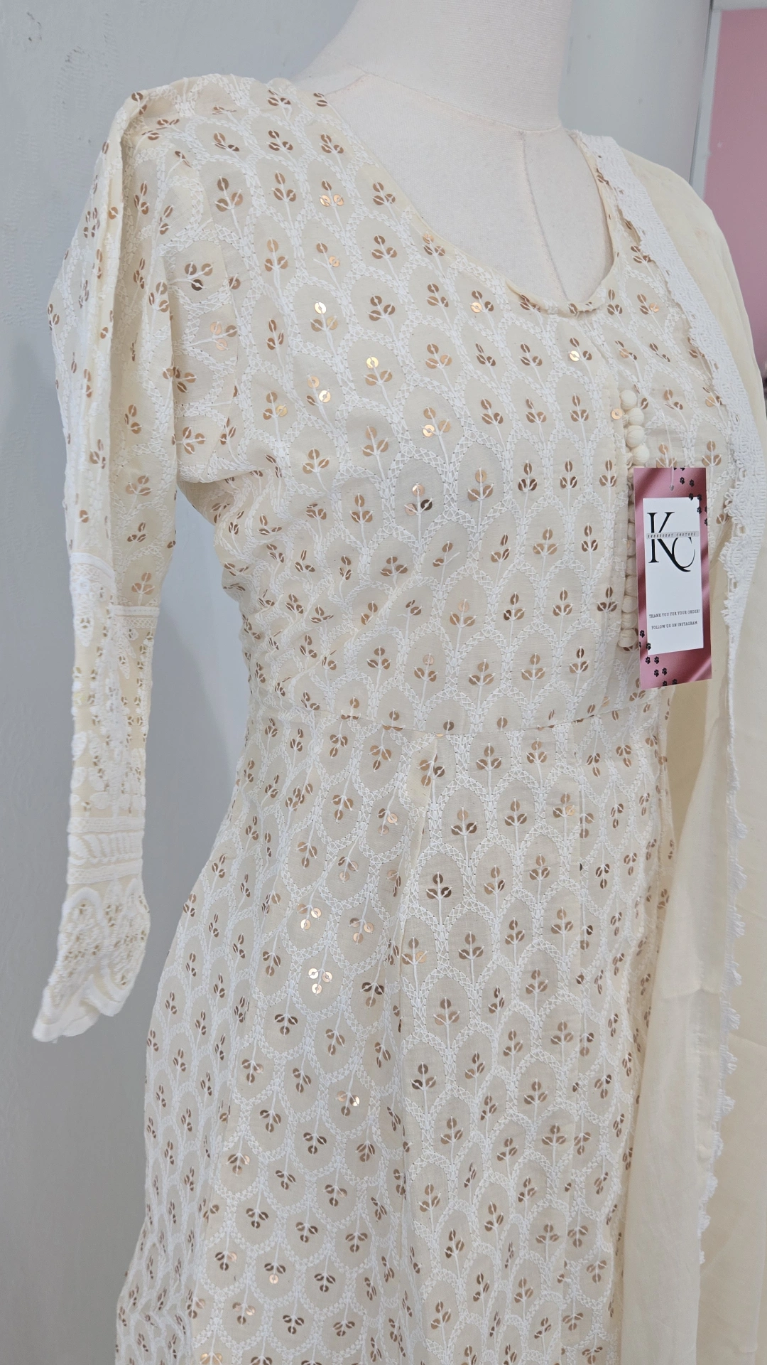 Chikenkari Anarkali Gown KC1089 - Image 2
